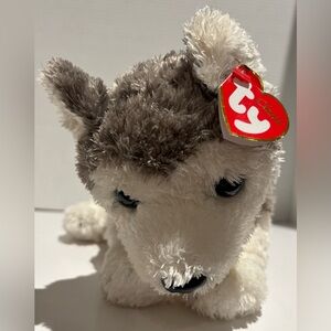 Large 13” Ty Classic 2001 SLUSH Husky Puppy Dog Plush Toy Beanie with Tag